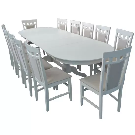 Set de mobilă Eva Стол HV-33V Cream Light + 12 стульев DEPPA R (Cream Light, NV-1WP )