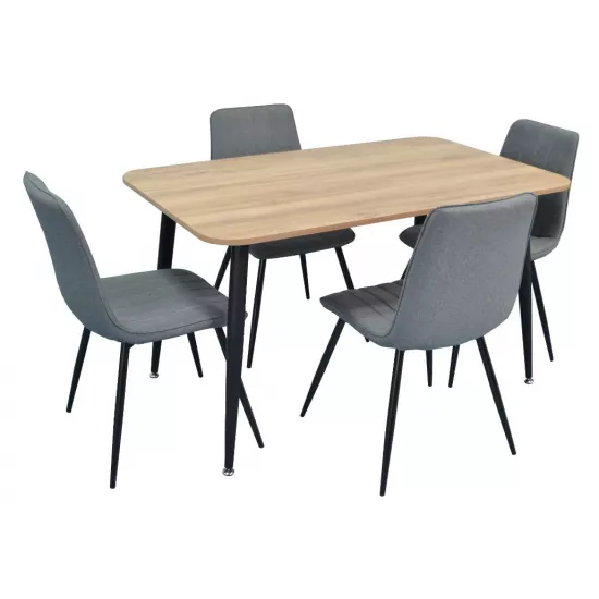 Set de mobilă Eva masa DT 405-2 + 4 scaune XR-154B Grey5 (rogojca)