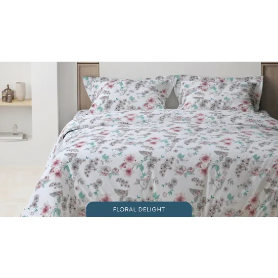 Lenjerie de pat Relaxe Home Soft Dreams Floral Delight (2 persoane EURO/Bumbac)