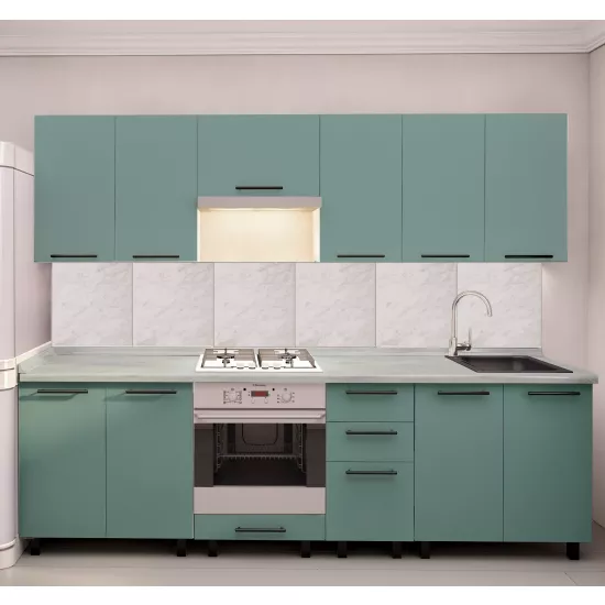 Кухня Bafimob Юля 2.6 м, МДФ крашенный, фасад Гладкий, Салатовый матовый
