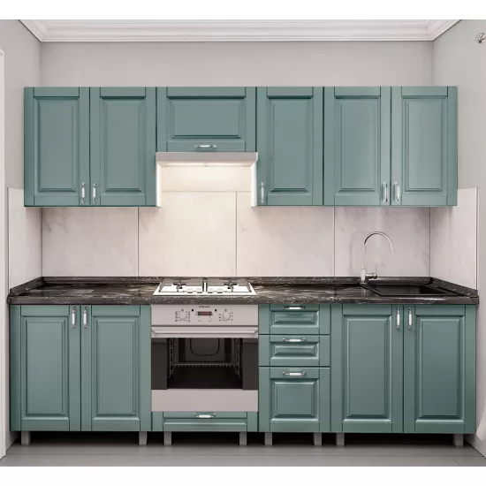 Кухня Bafimob Юля 2.6 м, МДФ крашенный, фасад Классик, Салатовый матовый