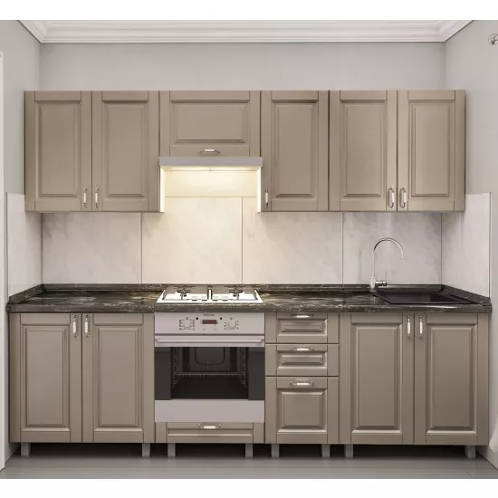 Кухня Bafimob Юля 2.6 м, МДФ крашенный, фасад Классик, Капучино-матовый