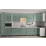 Bucatarie de colț Bafimob Eco 4,1х0,9 m, MDF vopsit, fațadă frezată Modern, Verde deschis mat