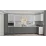 Bucatarie de colț Bafimob Eco 4,1х0,9 m, MDF vopsit, fațadă frezată Modern, Gri deschis mat/Gri mat