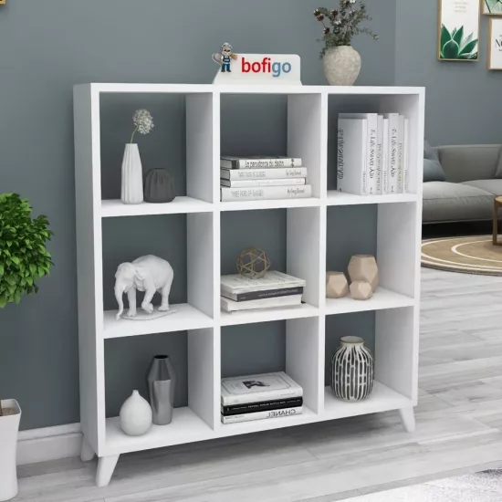 Raft Bofigo Square 15-08-01 (88,4 cm) cu 9 compartimente, White