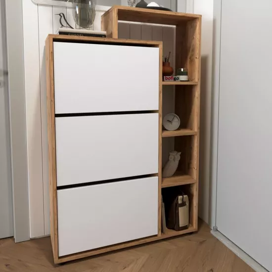 Rafturi pentru pantofi Bofigo Lego 18-04-21 (90 cm), Pine/White