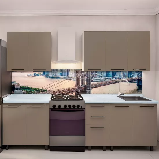 Кухня Bafimob Лена 2.0 м, МДФ крашенный, фасад Гладкий, Капучино-матовый