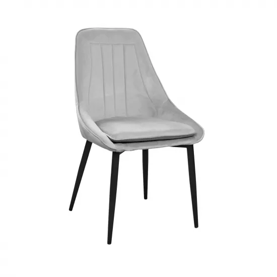 Scaun Decoprim Florida, Catifea Light Grey HLR14/Black Legs