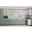 Bucatarie de colț Bafimob Eco 4,1х0,9 m, MDF vopsit, fațadă Neted, Gri deschis mat/Verde deschis mat