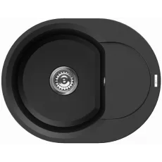 Chiuvetă de bucătărie Elleci Easy Round 600 600x470 mm, 40 Full Black (LGYR6040)