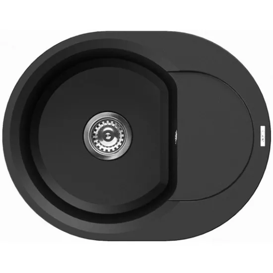 Chiuvetă de bucătărie Elleci Easy Round 600 600x470 mm, 40 Full Black (LGYR6040)
