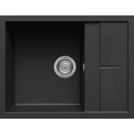 Chiuvetă de bucătărie Elleci Unico 125 650x500 mm, 40 Full Black (LGU12540)