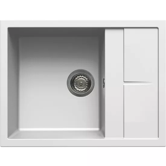 Chiuvetă de bucătărie Elleci Unico 125 650x500 mm, 68 Bianco (LGU12568)