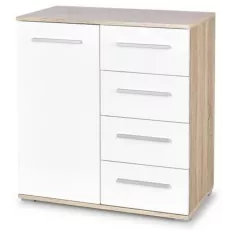 Comodă Halmar Lima KM-2 (77 cm), Sonoma Oak/White