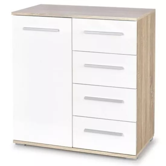 Comodă Halmar Lima KM-2 (77 cm), Sonoma Oak/White