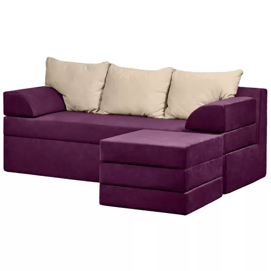 Диван угловой Edka Sirius 200x140x45, M10 Темно-фиолетовый