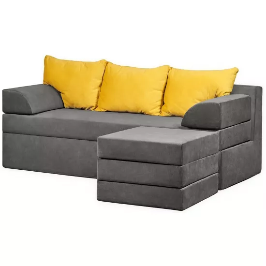 Диван угловой Edka Sirius 200x140x45, M18 Темно-серый