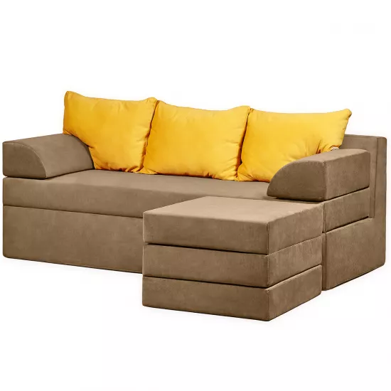 Диван угловой Edka Sirius 200x140x45, M26 Коричневый песочный