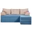 Диван угловой Edka Sirius 220x140x45, M33 Синий аквамарин