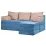 Диван угловой Edka Sirius 220x140x45, M33 Синий аквамарин