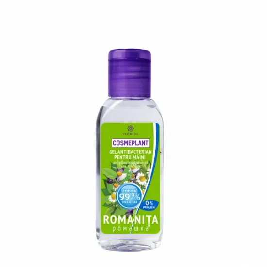 Gel antibacterian pentru maini cu romanita 50ml, Viorica Cosmetic