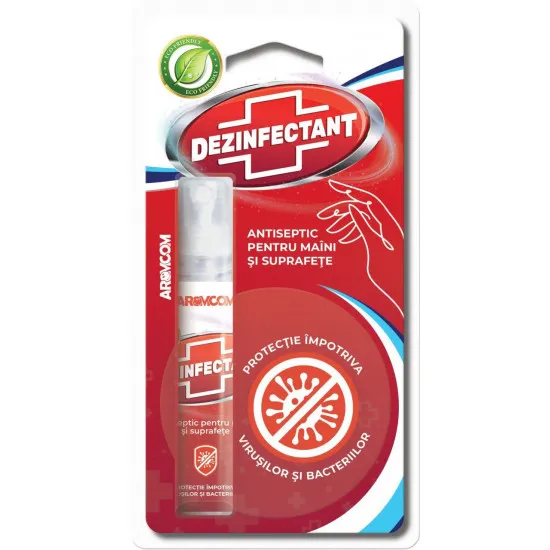 Dezinfectant pentru maini si suprafete 8ml, AROMCOM