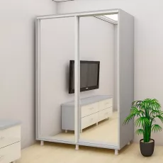 Шкаф купе Bafimob ДY-180, 180x220x60 cm, с зеркалами, Светло серый