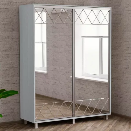 Dulap-cupeu Bafimob DY-160 (160x220x60) cu gravură pe oglinzi, Sur deschis