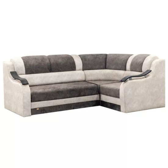 Диван угловой Art Lux G1 (1.7x2.5), Бежевый/Коричневый