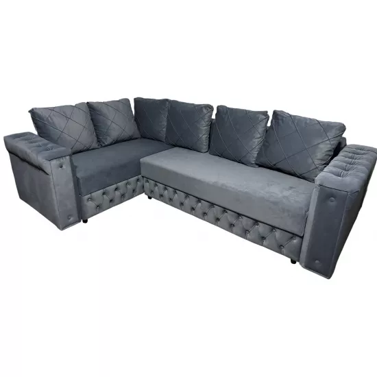 Диван угловой Art Lux E1M1K1 (2x3), Темно серый