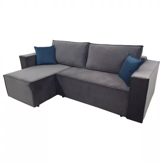 Диван угловой Art Lux E3 (2.5x1.5), Тёмно серый