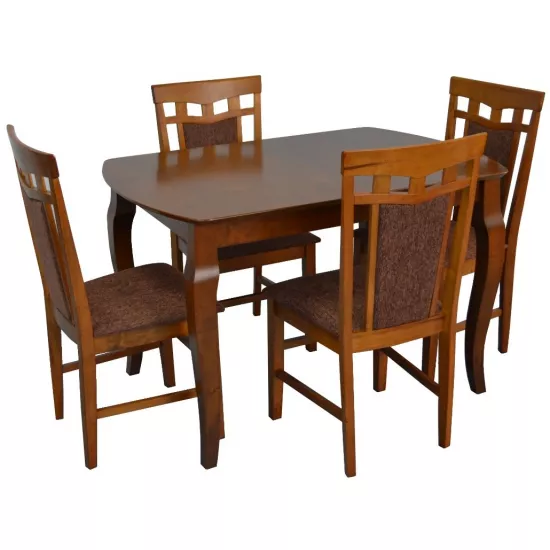 Set de mobilă Eva masa HV-29V Burnish + 4 scaune DEPPA R (Burnish, F-789 Brown )