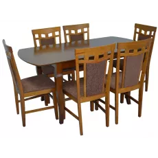 Set de mobilă Eva masa HV-29V Burnish + 6 scaune DEPPA R (Burnish, F-789 Brown )