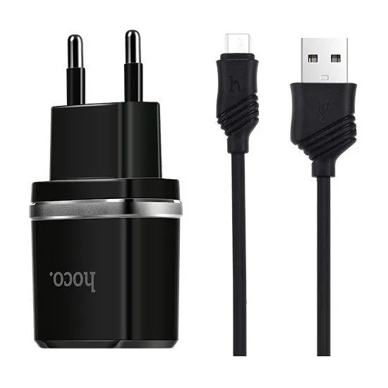 Încărcător Hoco C12 Smart dual 5 W, Black (Lightning)