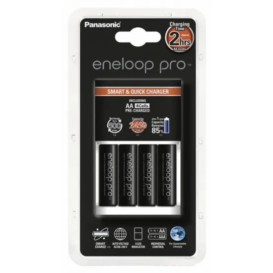 Зарядное устройство Panasonic K-KJ16HCC40E Smart-Quick Charger 4-pos AA/AAA + 4AA 2500mAh