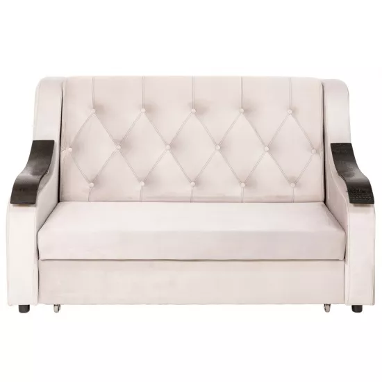 Диван прямой CAM N7+ (170x100) подлокотники деревянные волна, Tenerife 1 Бежевый