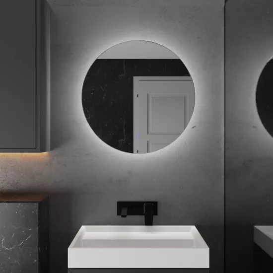 OglindÄ? pentru baie Moonglass Anitta 70x70 cm, cu 2 senzori, iluminare È?i încÄ?lzire