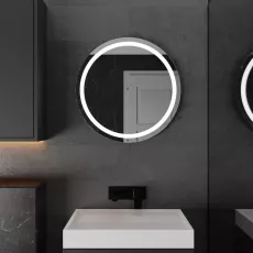 Зеркало для ванной Moonglass Greta 90x90 cm, два сенсора, c подсветкой и подогревом Зеркало для ванной Moonglass Greta 90x90 cm, два сенсора, c подсветкой и подогревом
