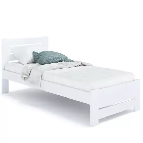 Pat din lemn Klen Karoline, 90 x 200 cm, Alb