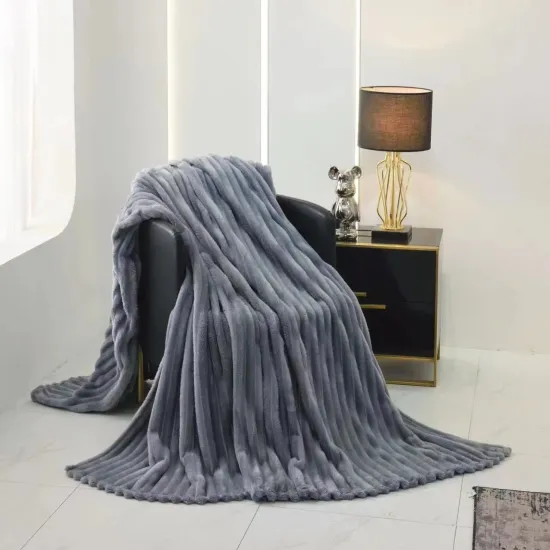 Покрывало Relaxe Home Striped Fleece 200x230 см, Grey