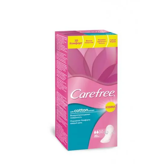 Absorbante zilnice Carefree cu Bumbac, 20 buc.
