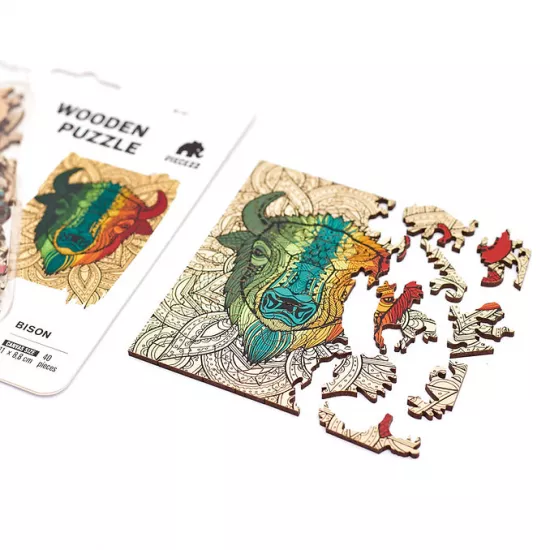 Piecezz 1354 Puzzle Mini Bison, 40pcs