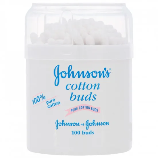 Bețișoare cu vată Johnson's Baby, 100 buc.