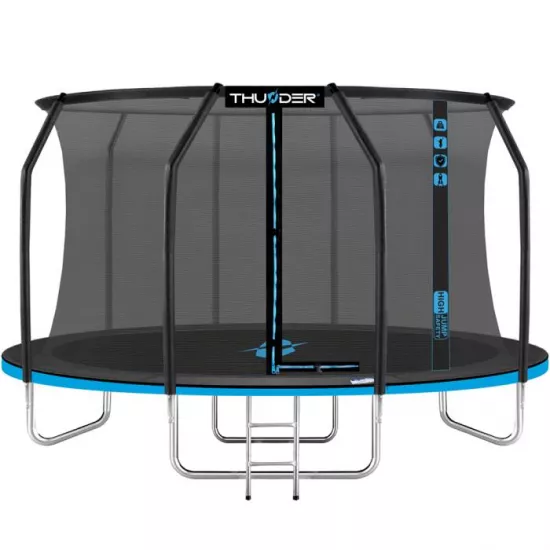 Батут Thunder Elite 12FT, 374 см, внутренняя сетка, Blue