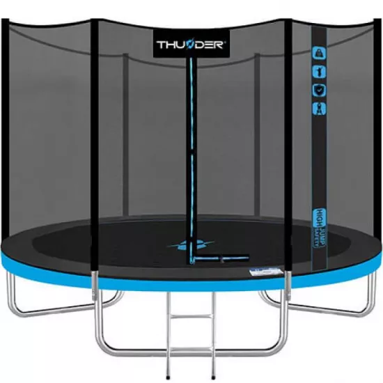 Trambulină Thunder Pro, 255 cm, plasă externă, Blue