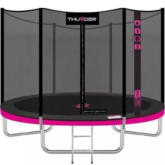 Trambulină Thunder Pro 8FT, 255 cm, plasă externă, Pink
