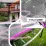 Trambulină Thunder Pro, 255 cm, plasă externă, Pink