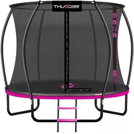Trambulină Thunder Ultra, 255 cm, plasă interioară, Pink