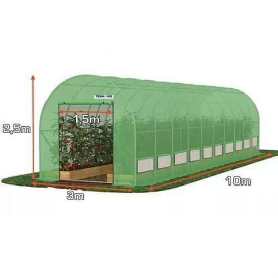 Sera pentru gradina Tehno MS 10x3x2,5m / Ø26mm / 2 uși