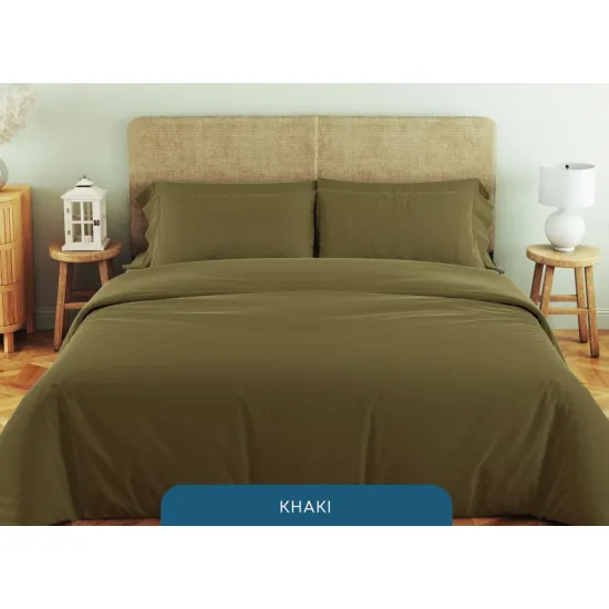 Lenjerie de pat Relaxe Home Soft Dreams Khaki (2 persoane EURO/Bumbac)